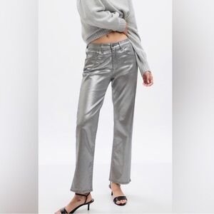Gap Mid Rise Metallic '90s Loose Jeans